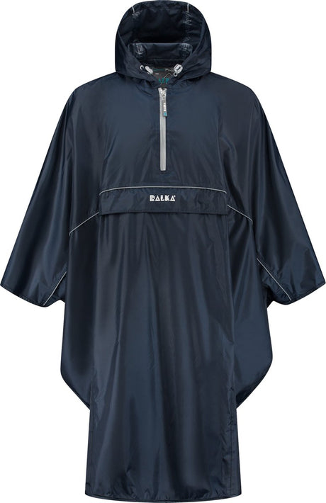 Ralka regenponcho waterdicht reflectie - blauw - volwassenen one size