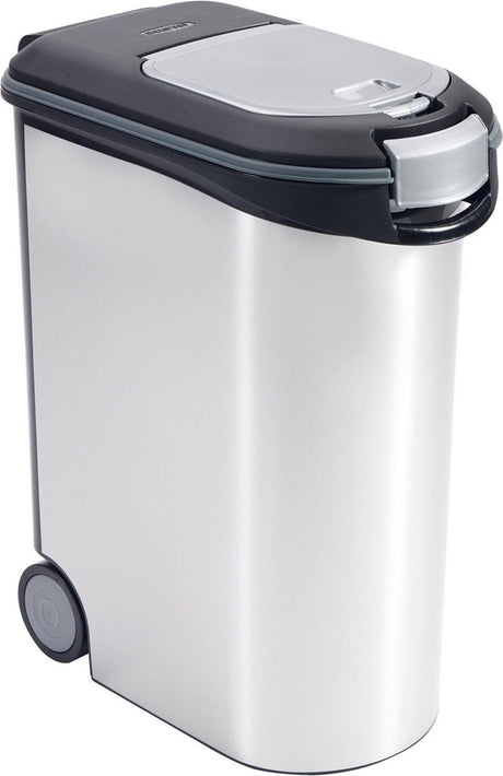 Curver voedselcontainer hond of kat - 54l - 20kg - 49x28x60,5cm - metallic