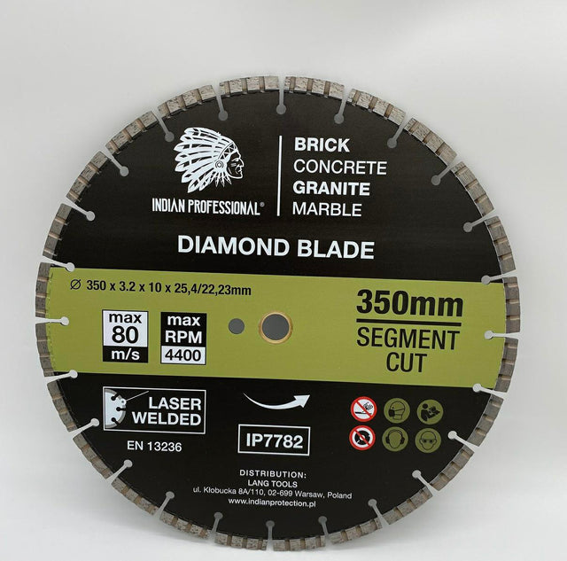 Diamantschild 350mm turbo snijsegment indian professional