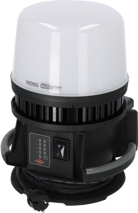Brennenstuhl professional multi battery led 360° hybride bouwlamp 12050 mh (compatibel met 18v batterijen van 10 verschillende fabrikanten, 5m rn kabel, ip54, perfecte all-round verlichting, zonder batterij, engineered in germany)