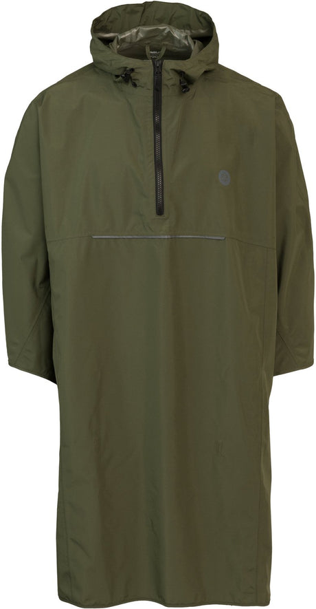 Agu go grant regenponcho uniseks waterdicht - legergroen - waterkolom 5.000 mm - polslussen one size