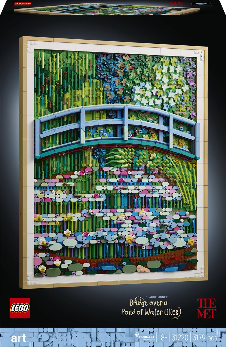 Lego ® art claude monet – brug over een vijver met waterlelies 31220