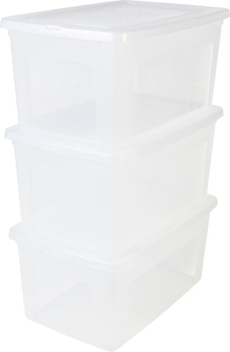 Iris clearbox opbergbox - 50l - kunststof - transparant - set van 3