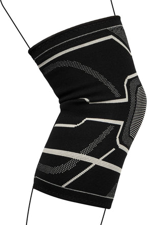 Avento knie compressie bandage - zwart zilvergrijs - l xl