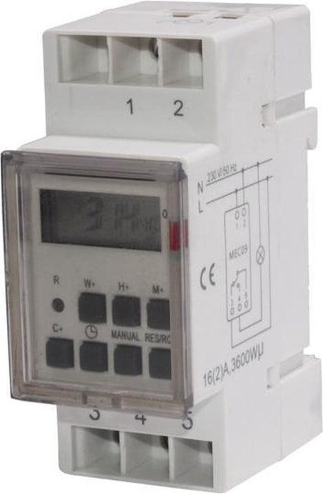 Maclean mce09 - digitale tijdschakelaar - schakelklok timer 220-240 v