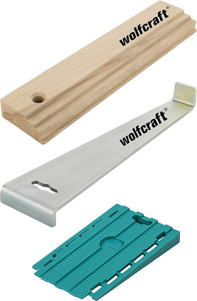 Wolfcraft - laminaat legset - complete set laminaat leggen - laminaat pvc - trekijzer - slaghout - stelwiggen - 6975000