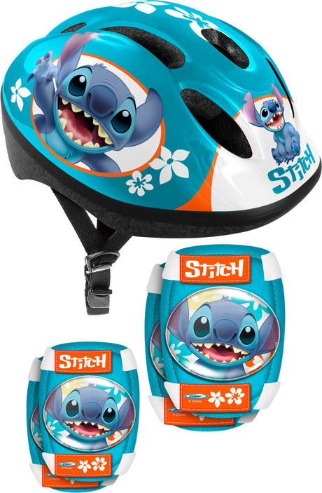 Disney stitch 5-delige skatebescherming 52-56 cm petrolblauw maat s m s