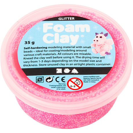 Creativ company foam clay glitter 35gr - roze