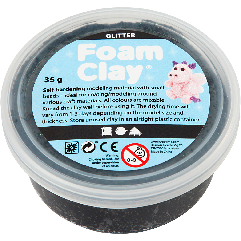 Creativ company https: www.cchobby.nl foam-clayr-zwart-glitter-35-gr-1-doosje