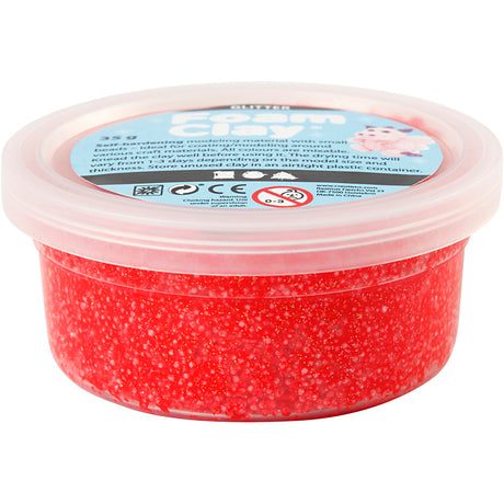 Creativ company foam clay glitter 35gr - rood