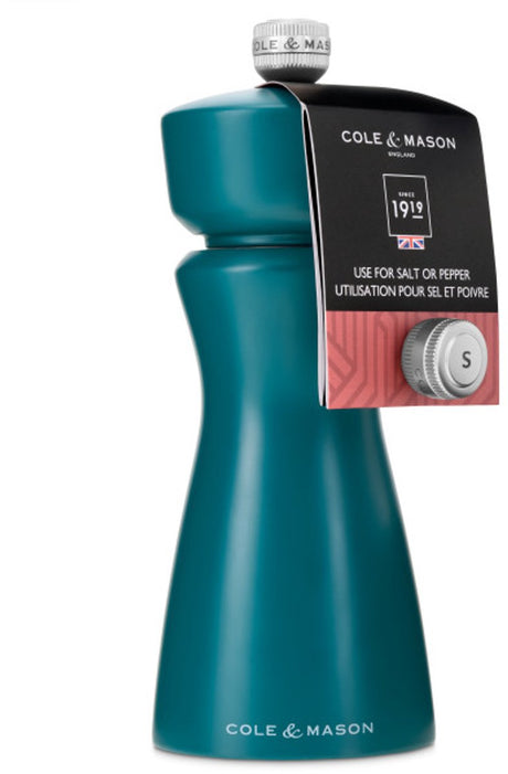Cole mason kenton zout- of pepermolen – 15 cm – keramisch maalwerk – instelbaar – rubberhout – sea salt