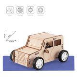 Wooden building kit Pull string car