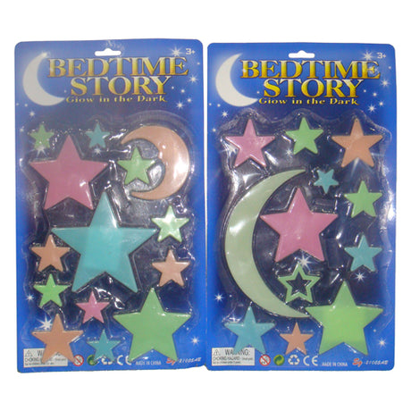 Glow in the dark set kleur maan en sterren