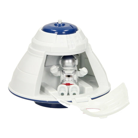 Space capsule met astronaut