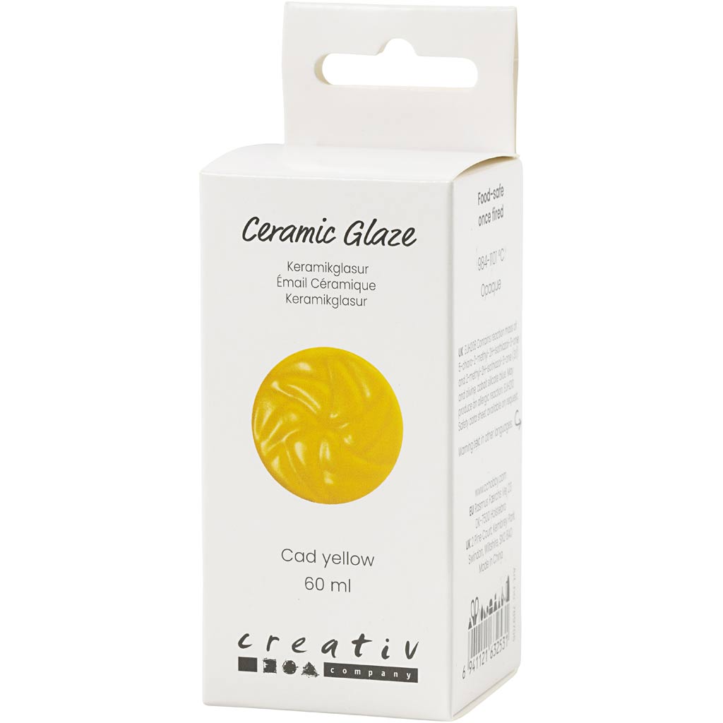 Creativ company keramiek glazuur 984-1101 c dekkend cad yellow - 60ml