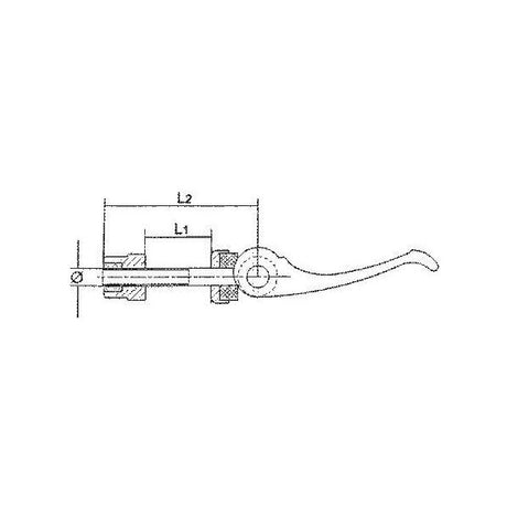 Aluminium zadelpen snelspanhendel M6 x 50 mm -