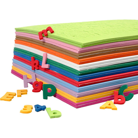 Creativ company http: www.cchobby.nl eva-foam-cijfers-letters-h-20-mm-dikte-3-mm-diverse-kleuren-24-div-vellen-1-doos