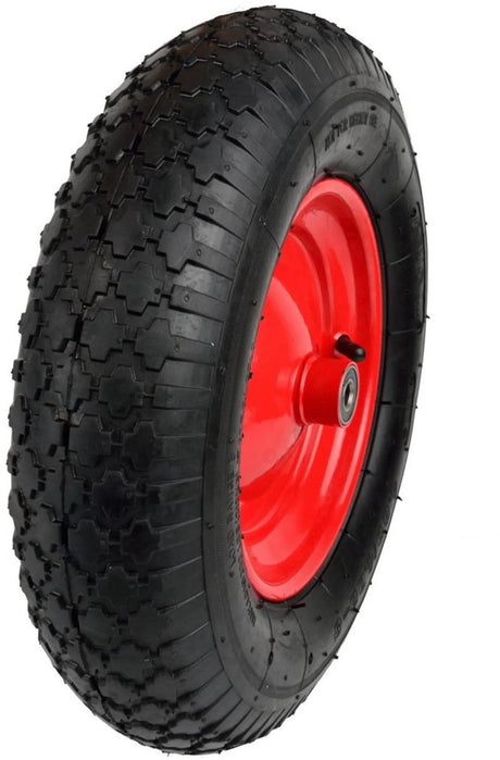 Geko rubberwiel - 100 kg draagkracht - rode velg - voor kruiwagens en karren