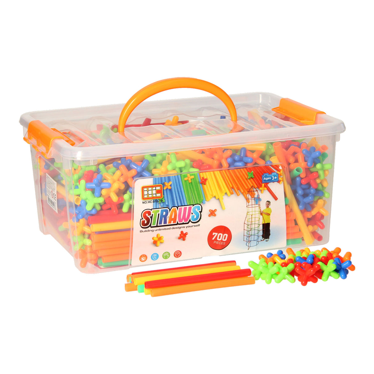 Bouwrietjes in opbergbox, 700dlg.