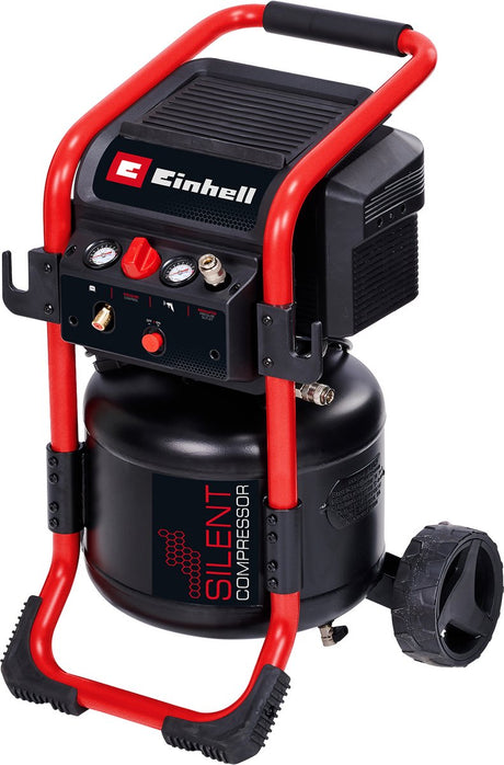 Einhell elektrische compressor te-ac 240 24 silent - 1500 w - 10 bar - 24 l tank - aanzuigcapaciteit: 240 l min - 70 db (stiller dan normale compressoren) - olievrij