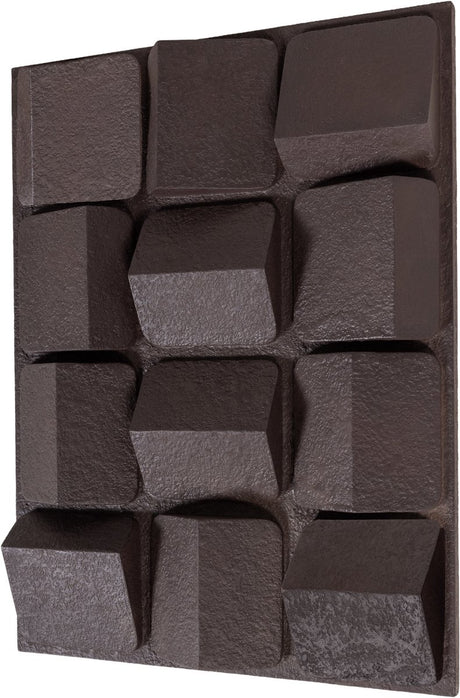 Woood axis wanddeco - betonlook - bruin - 81x61x9