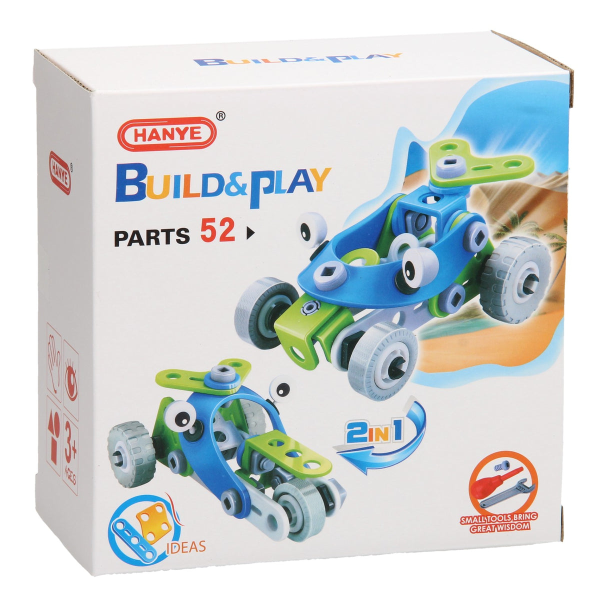 Construction and play set racing cars 2in1, 52dlg.