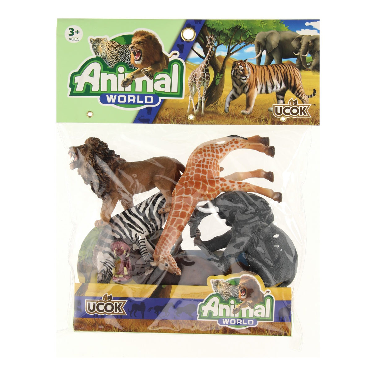 Wild Animals Luxury Play Set, 5st.