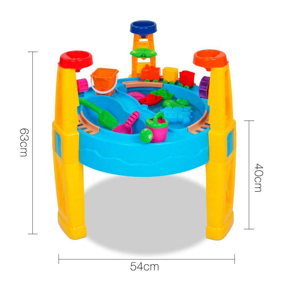 aire de jeux d'eau de sable avec parapluie