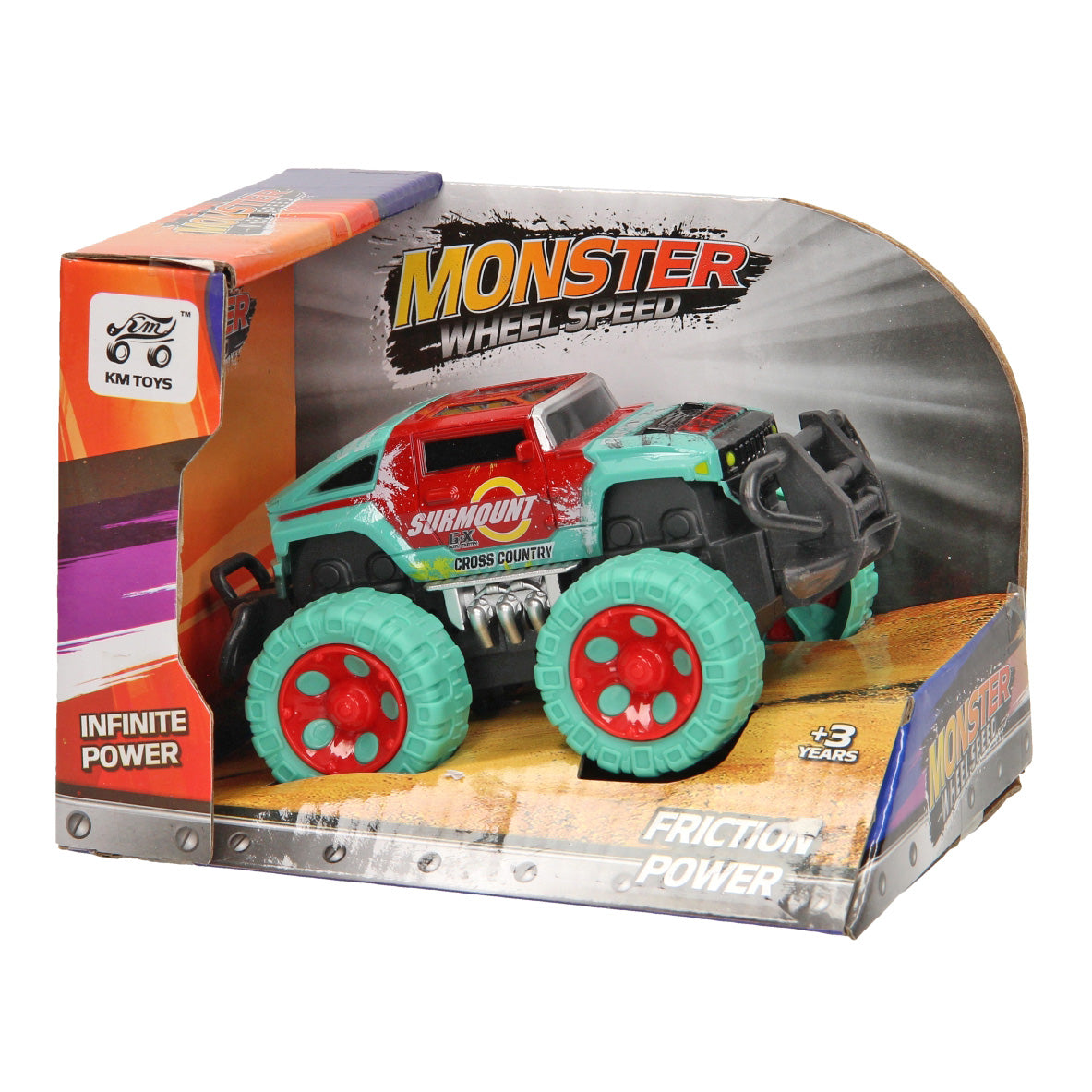 Monster car tweekleurig met frictie