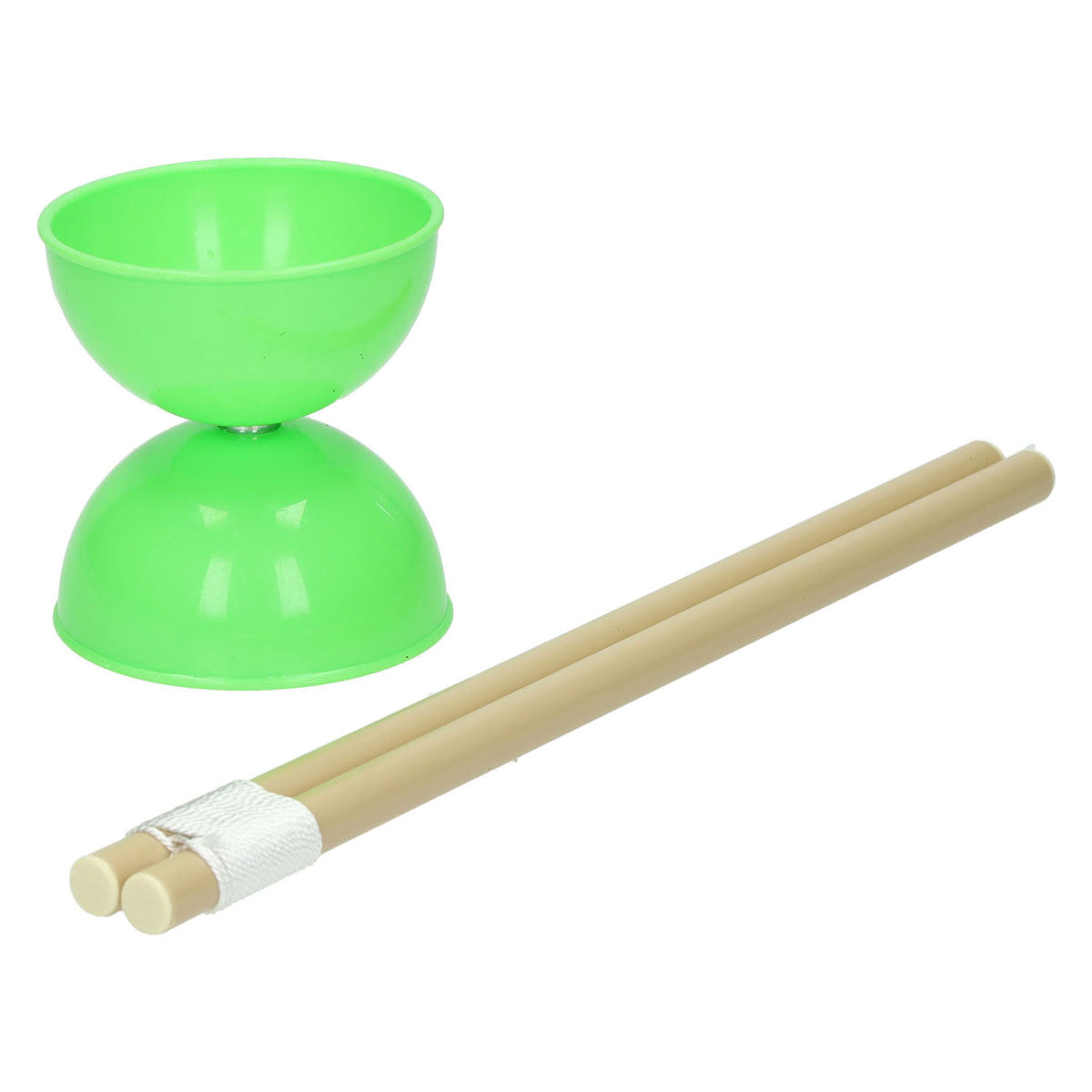 Gekleurde diabolo met stokken