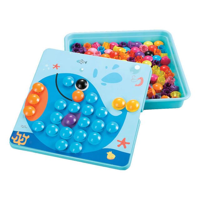 Kleurenbuttons met opbergbox blauw, 55dlg.
