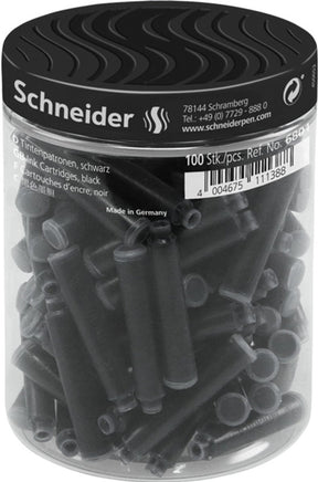 Schneider schrijfwaren schneider inktpatronen - 100 stuks - zwart - s-6801