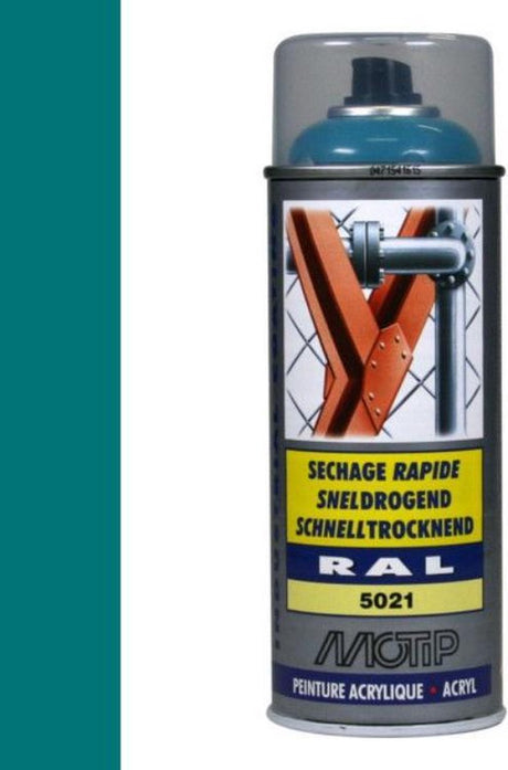 Motip industrial acryllak hoogglans ral 5021 water blauw - 400 ml