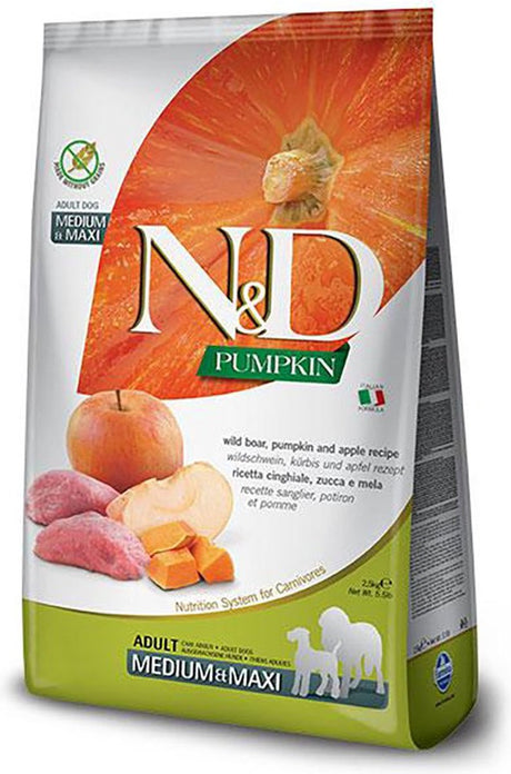 N d farmina pumpkin dog boar appel adult medi maxi 12kg