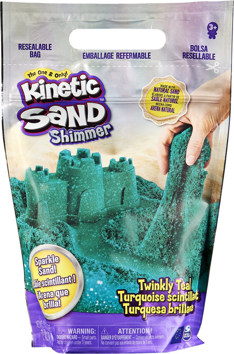 Kinetic sand - sprankelend blauwgroen natuurlijk glinsterend zand - 907 g origineel - sensorisch speelgoed - origineel