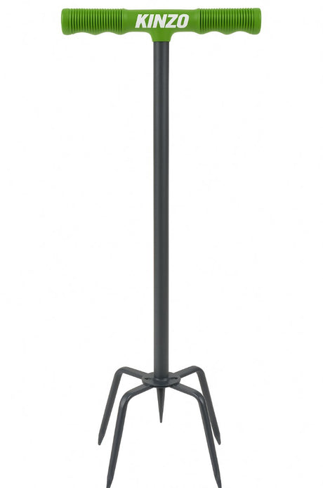 Kinzo woelvork 96cm - tuinklauw en cultivator - aarde losmaken, onkruid wieden, grond beluchten, kultiveren - zilver