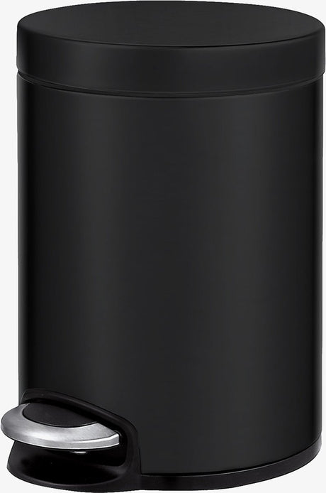 Eko - serene pedaalemmer 5 liter - steel plastic - mat zwart - prullenbak