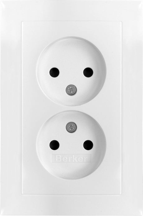 Berker s1 contactdoos inbouw - 2-voudig - polarwit