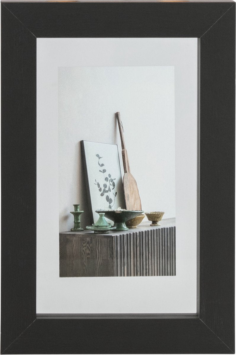 Woood exclusive blake fotolijst met houten rand - zwart - 30x20x4