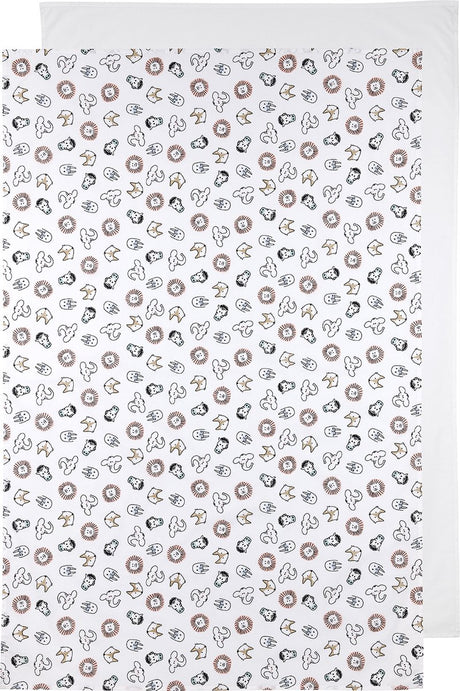 Meyco baby animal uni wieglaken - 2-pack - white - 75x100cm - 0.3 tog