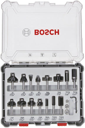 Bosch accessoires 15-delige gemengde freesset - schachtdiameter 6 mm - 2607017471