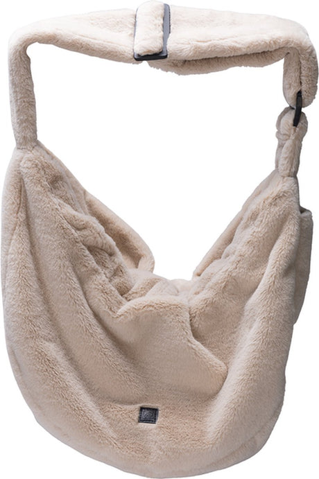 Designed by lotte laki draagtas hond - hondentas - voor kleine honden - verstelbare draagzak - beige - 48x20x35 cm one size