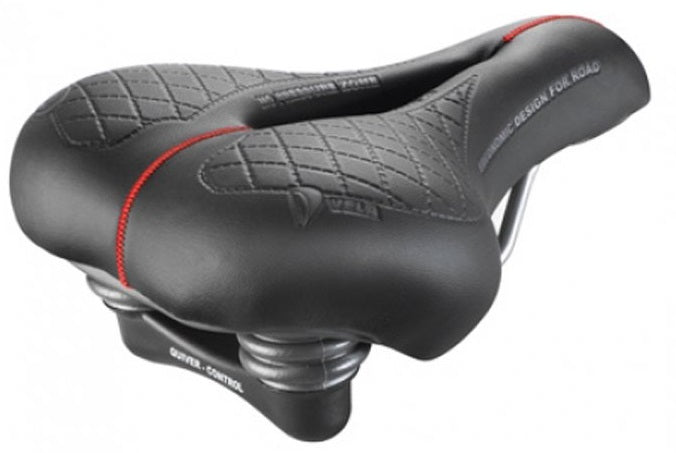 Selle montegrappa zadel vela elastomeerveer zwart op kaart