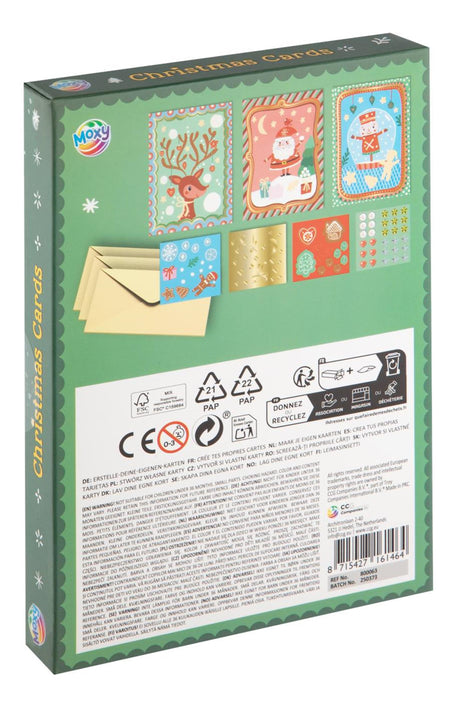 Moxy maak je eigen kerstkaarten - met 3 enveloppen en 3 stickervellen