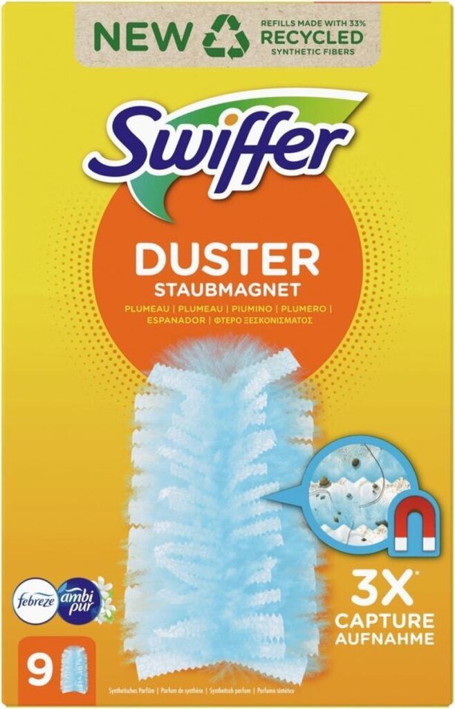 Swiffer swiffer duster trap lock-navullingen met een geur van ambi pur 9 stuks