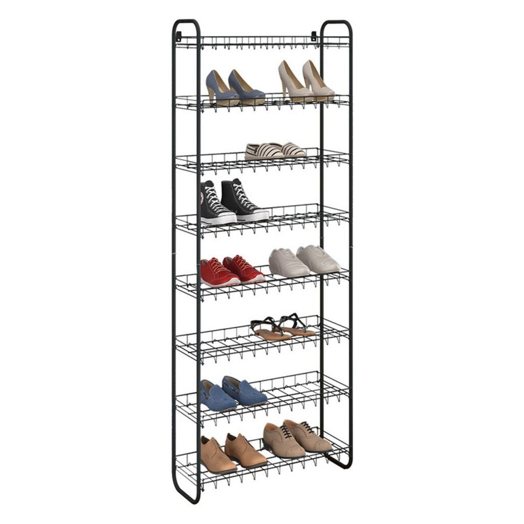 Metaltex Schuhschuh Rack 8 Etagen 64x23x165 cm Schwarz