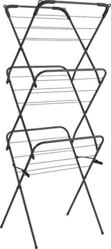Tomado-metaltex tomado droogrek concerto 9,5m drooglengte zwart met haakjes voor kledinghangers
