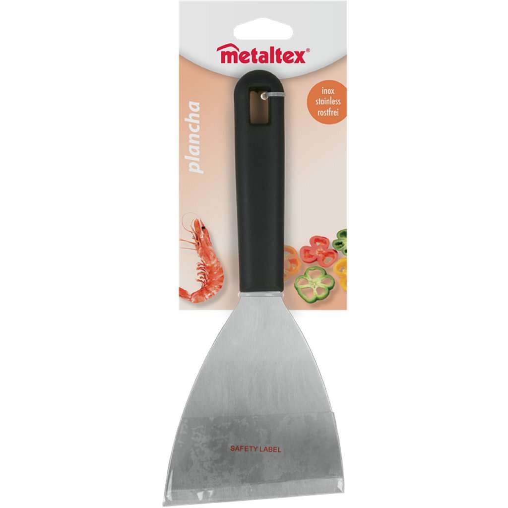 Metaltex Platcha Barbecue Spatule 23,8x10 cm en acier inoxydable noir