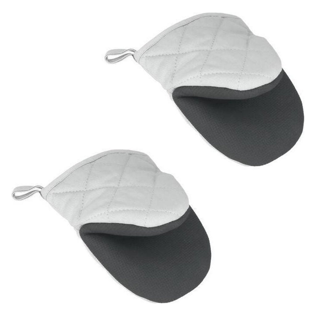 Metaltex cotton oven gloves 14x14 cm gray white 2 pieces