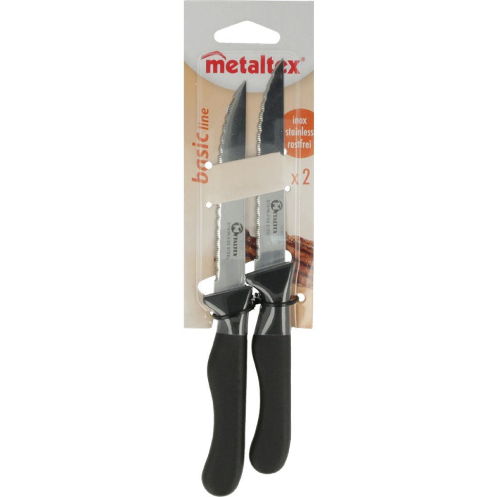 Metaltex Basic Line Steak Knives 2 de acero inoxidable Negro